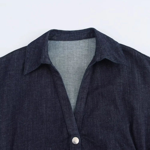 Button-Down Denim Midi Dress
