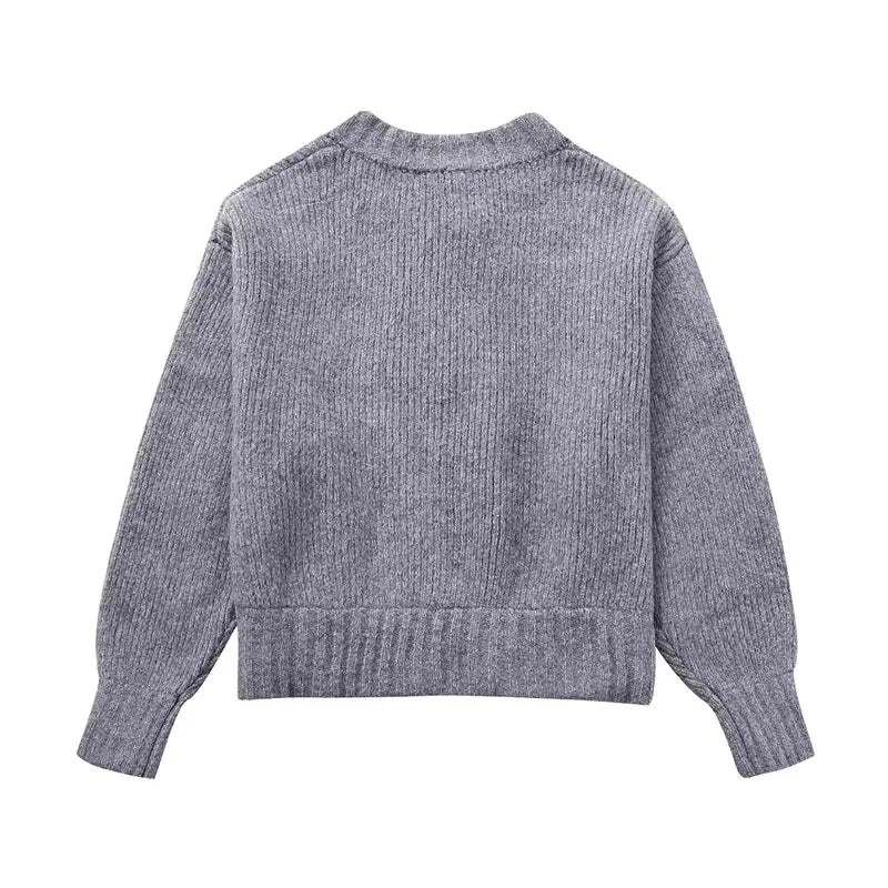 Zip-Up Chunky Knit Jacket